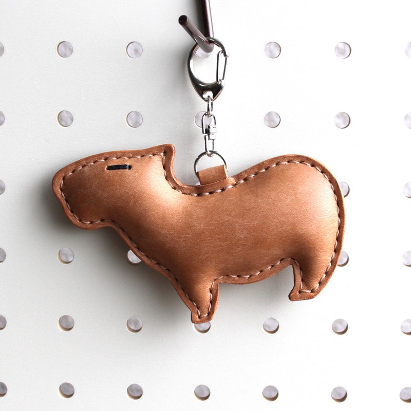 Large Capybara Charm - Charms - Genuine Leather Brown