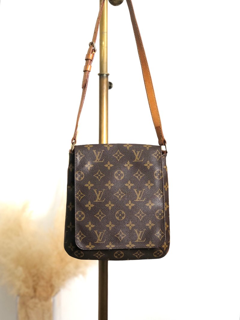 【 日本直送　名牌中古包 】LOUIS VUITTON ルイヴィトン モノグラム ショルダーバッグ ブラウン PVC レザー ミュゼットタンゴ ga4vru - 側背包/斜背包 - 防水材質 咖啡色