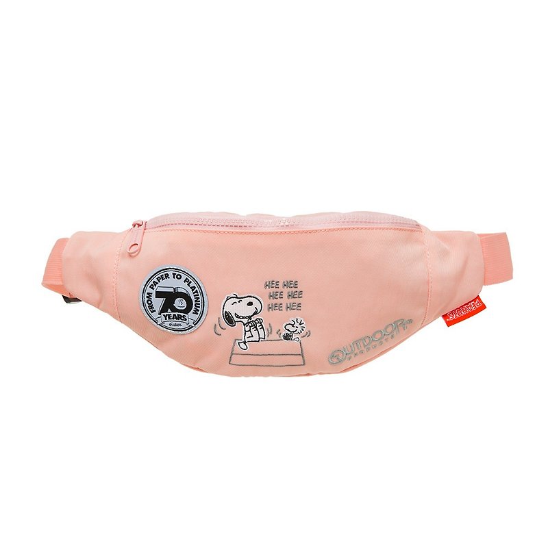 【OUTDOOR】SNOOPY70週年腰包-粉紅 ODP19C03PK - 側背包/斜孭袋 - 聚酯纖維 