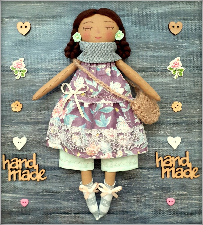 fabric handmade doll, heirloom cloth doll,wimsical rag doll,dress up doll set - ตุ๊กตา - ผ้าฝ้าย/ผ้าลินิน 