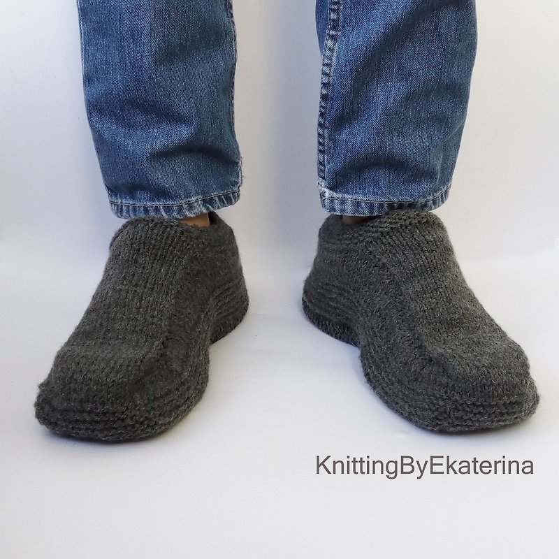 Wool Slippers Gray - Mens Slippers Knitted Wool Socks Travel Slippers Knit Socks House Slippers Bed