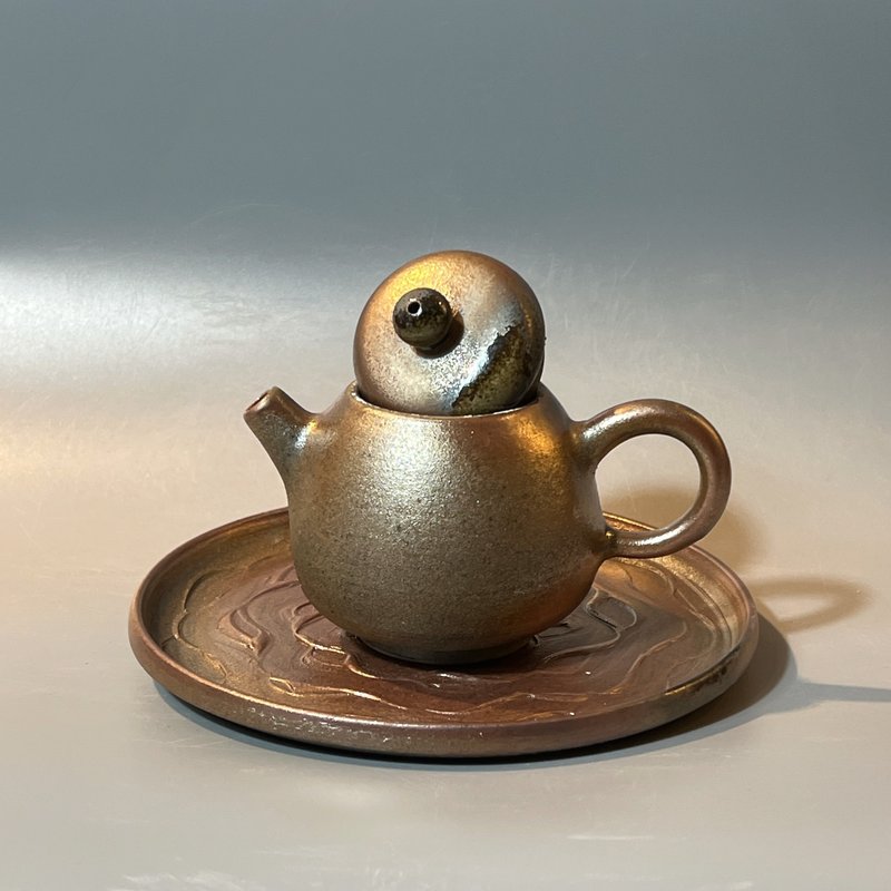 柴燒水波紋壺承 / 點心盤 / 小平凡手作 - 茶壺/茶杯/茶具 - 陶 