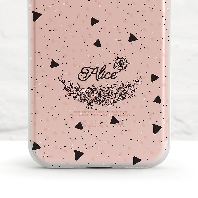 客製化禮物, Floral Cradle- 手機保護殼- iPhone 系列, Samsung - 手機殼/手機套 - 矽膠 黑色