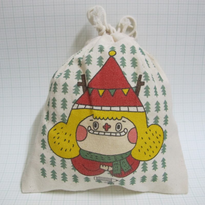 Big Nose Christmas flower pouch (tree) - กระเป๋าเครื่องสำอาง - ผ้าฝ้าย/ผ้าลินิน หลากหลายสี