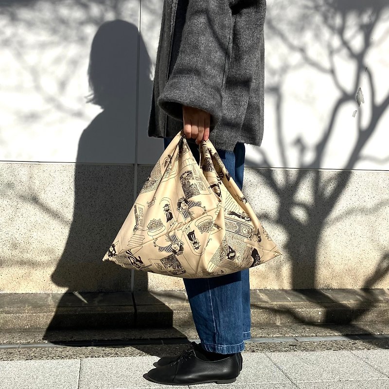 Azumabukuro Retro Black M / harunohi - Messenger Bags & Sling Bags - Cotton & Hemp Khaki