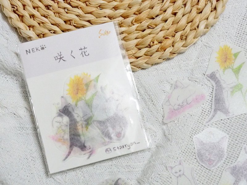 * 咲く花 * 貼紙組 6款12張入 - 貼紙 - 紙 白色