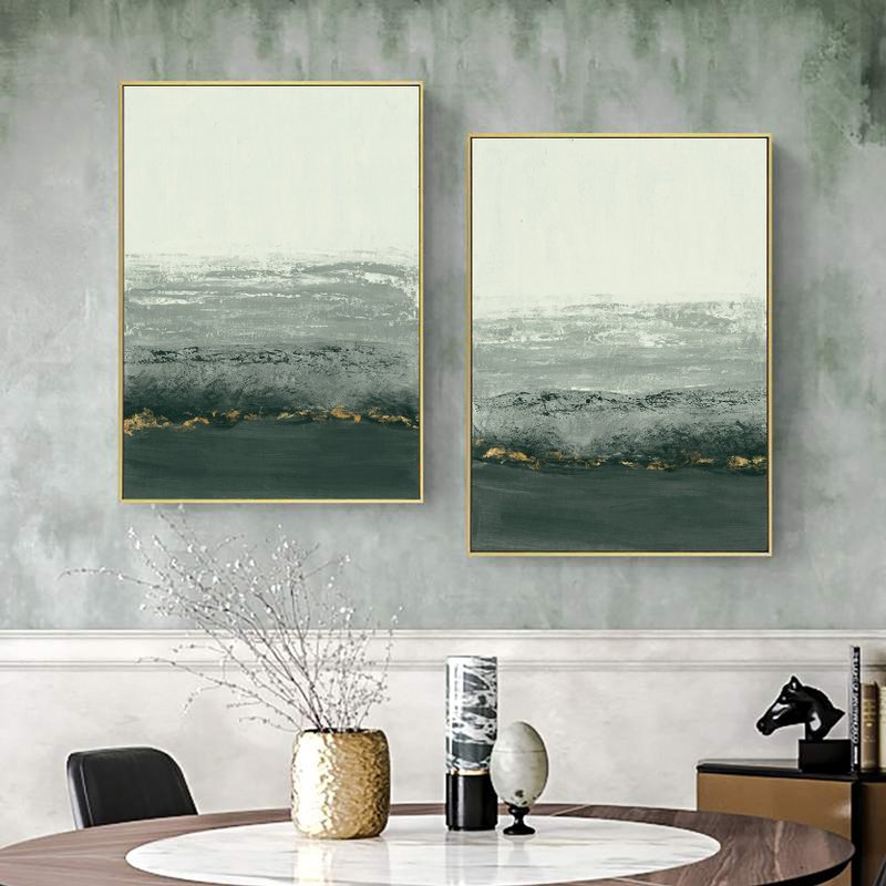 [Golden Night Undercurrent_Gold + Green] Decorative Painting - โปสเตอร์ - ไม้ 