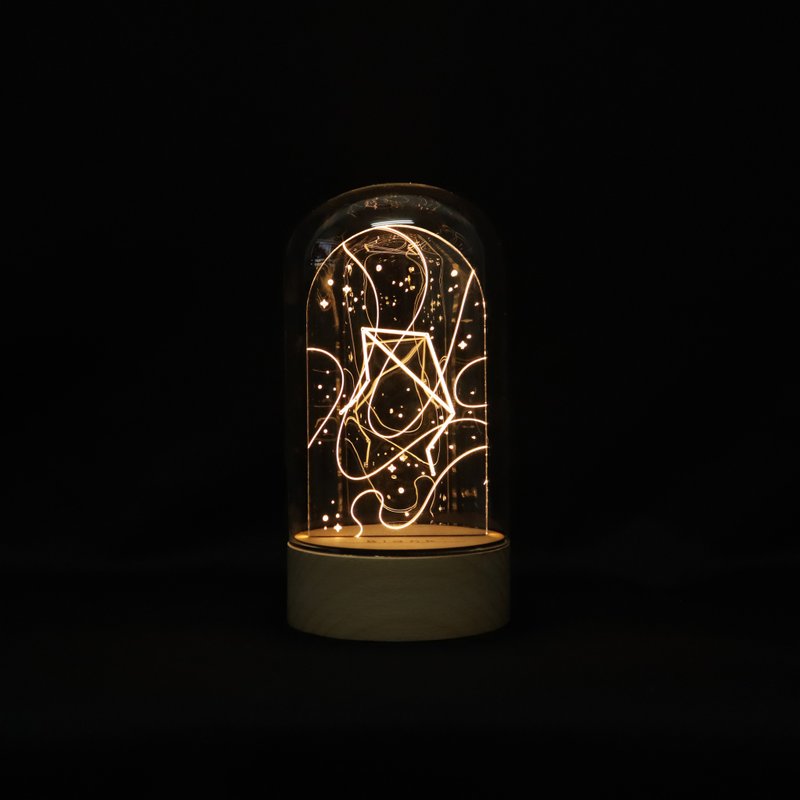 客製化禮物 生日禮物 LED原木夜燈 - 【 天秤座 】星座耳環架 - 燈具/燈飾 - 玻璃 透明