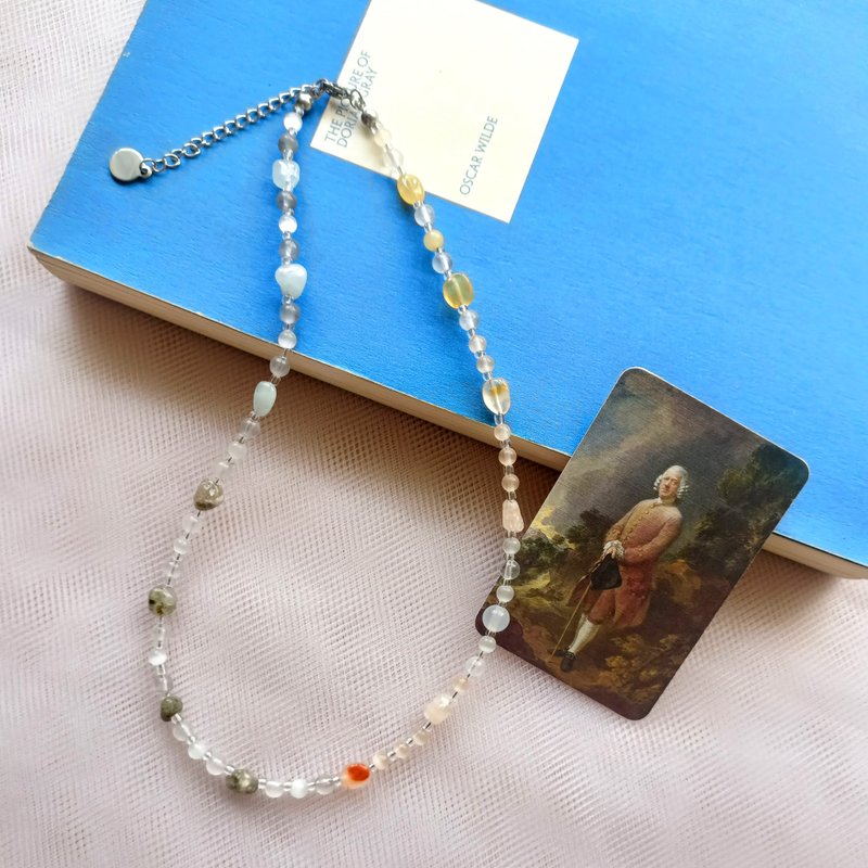 | Dr. Ralph Schomberg | Natural stone beaded necklace | Famous paintings series 014 | - Necklaces - Semi-Precious Stones 