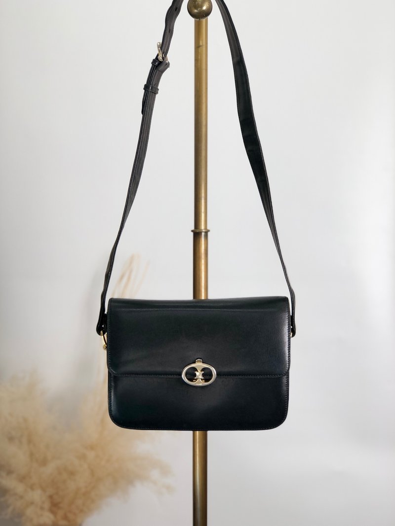 【 日本直送　名牌中古包 】CELINE セリーヌ ショルダーバッグ ブラック ブラゾン レザー vintage ヴィンテージ オールド j2wxys - 側背包/斜背包 - 真皮 黑色