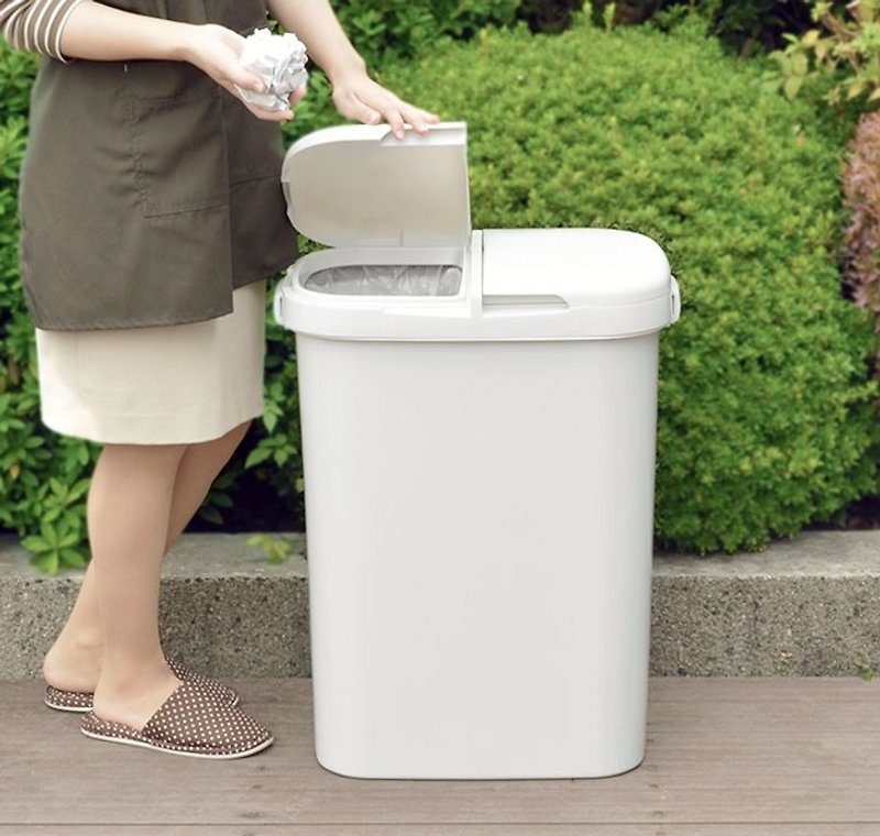 H&H two classification waterproof simple shape trash can 70L large capacity - Trash Cans - Plastic White