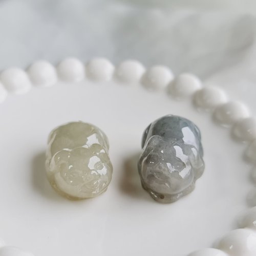緣圓翡翠 冰起膠福氣小豬吊墜擺飾 | 天然緬甸玉A貨翡翠