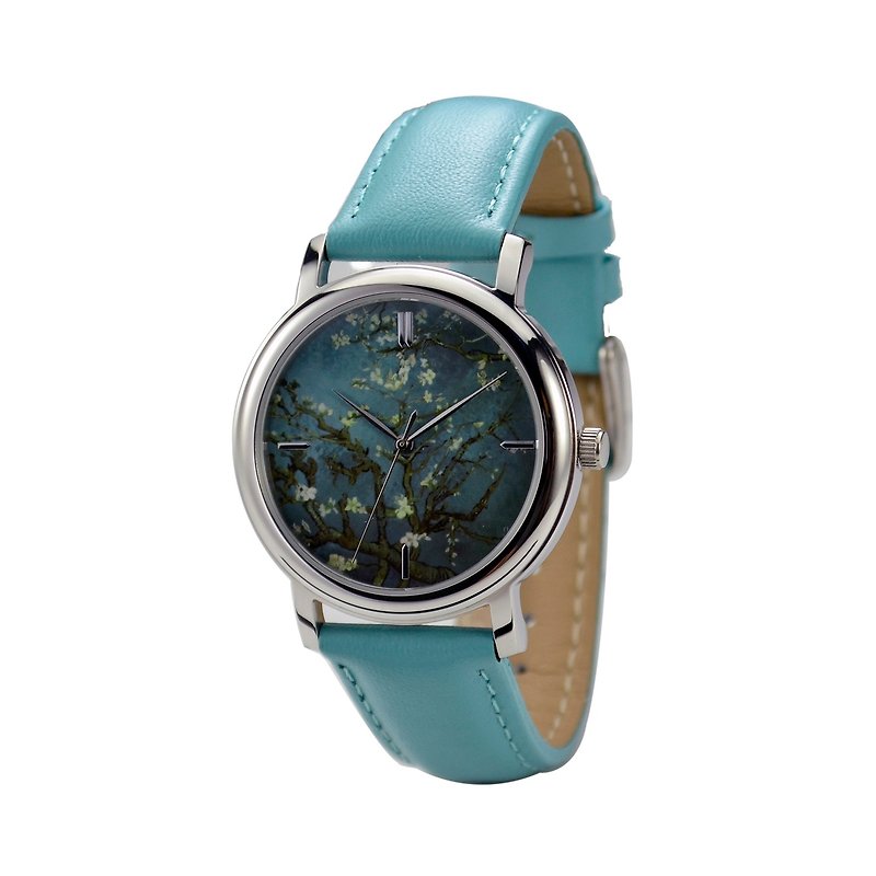 Famous Painting Watch (Almond blossom) - Free shipping worldwide - นาฬิกาผู้ชาย - โลหะ สีน้ำเงิน