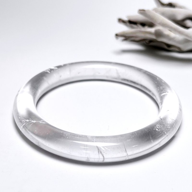 唯白。手鐲 細品歲月 全脈輪 療癒 I 白水晶 彩虹水晶 54.1mm I - 手鍊/手環 - 水晶 白色