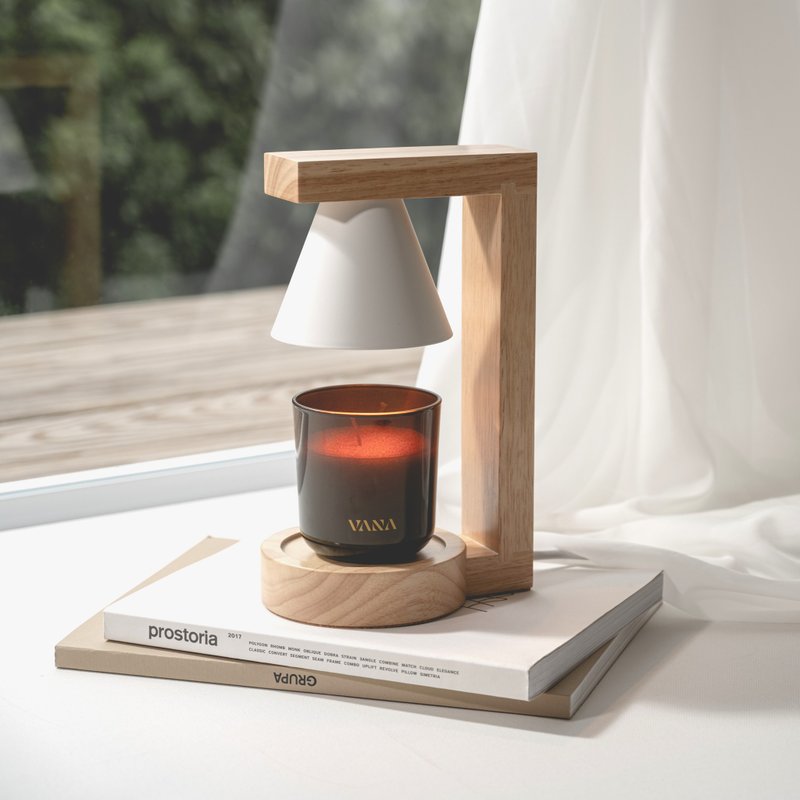 【送蠟燭】VANA Hygge No. 15 現代實木款融燭燈 可調光 享保固 - 燈具/燈飾 - 木頭 咖啡色
