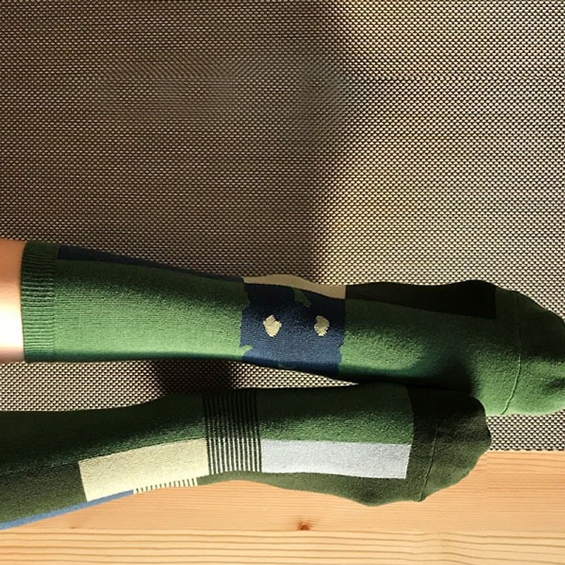 靴下グリーンポンド/ irregular / socks / green - ソックス - コットン・麻 グリーン