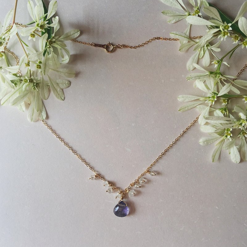 Handmade jewelry elegant u/purple Jinqing stone - Necklaces - Gemstone Purple