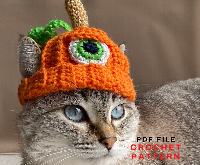 cat hat, crochet pattern, beanie hat for cat, cute cat hat, crochet beanie  hat - Shop AkhOlga Clothing & Accessories - Pinkoi