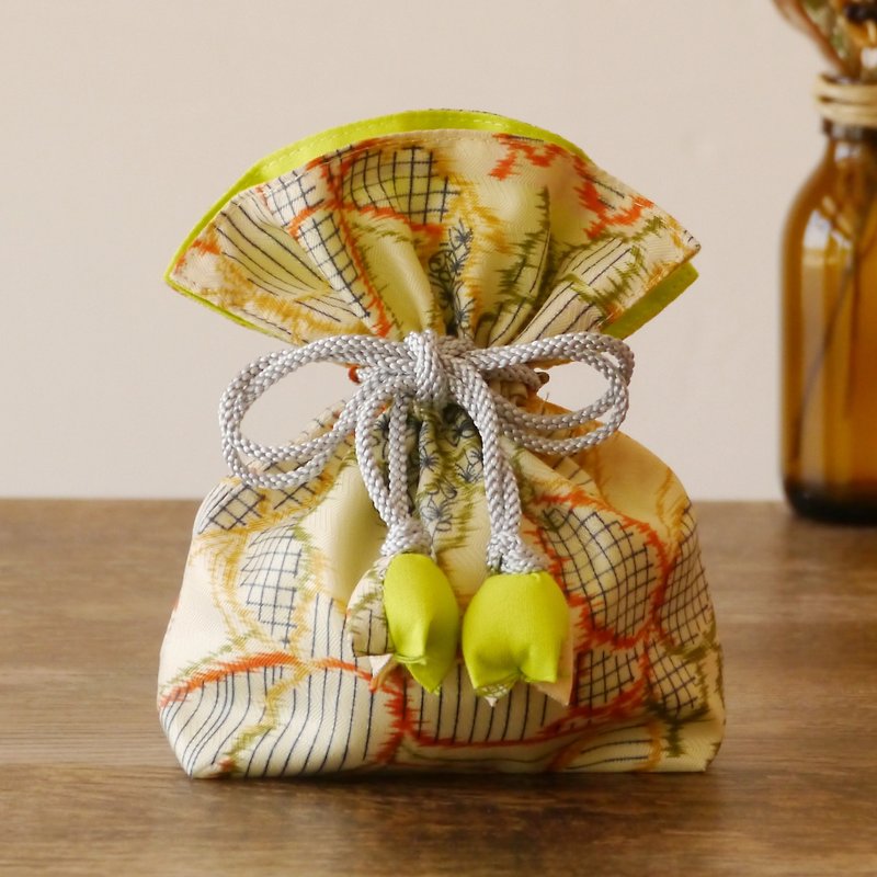 Happy purse FUGURO butterfly statement - กระเป๋าเครื่องสำอาง - ผ้าฝ้าย/ผ้าลินิน สีเขียว