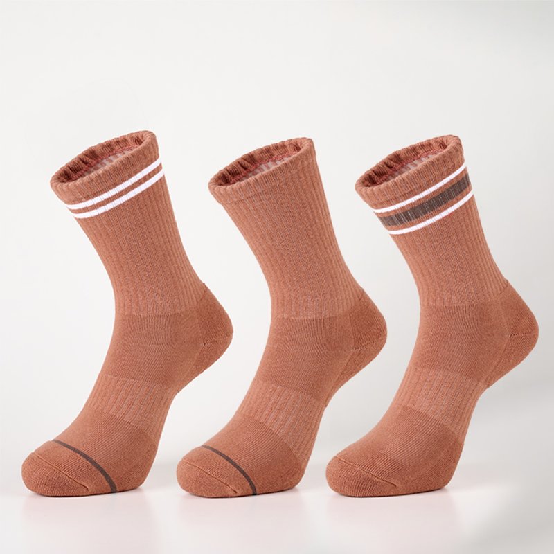 フリーパズル（片足分）- レンガレッド (F) - 靴下・ソックス - コットン・麻 レッド