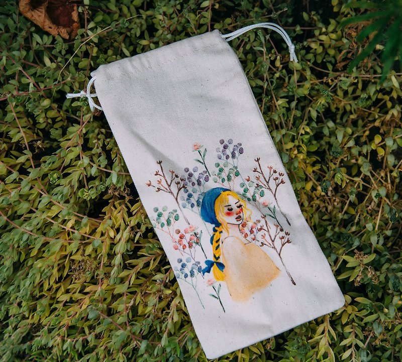 春日花季 環保筷袋 - 手提包/手提袋 - 棉．麻 黃色