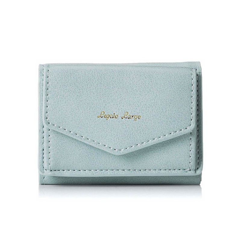 Legato Largo Leather Mini Wallet LJ-C2451 (Grey Beige) - กระเป๋าสตางค์ - หนังเทียม สีน้ำเงิน