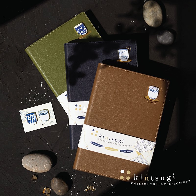 Kintsugi | 3 layered PU Cover Notebook with a Hidden Magnet - Notebooks & Journals - Paper 