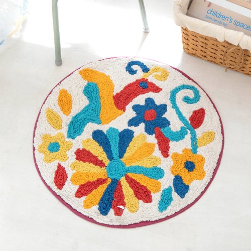 Moonstar House 星月屋 【預訂】印度製 彩色動物刺繡圓地毯