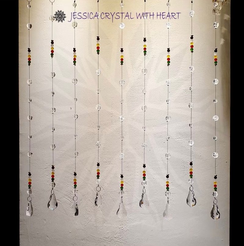 Flowers bloom, five elements go smoothly, selected natural explosive white crystal, natural ice cracked white crystal, crystal bead curtain - Doorway Curtains & Door Signs - Crystal Multicolor