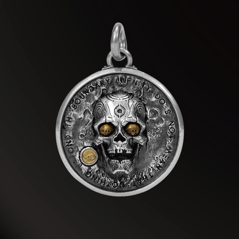 Soul Rebirth Skull 925 Silver Pendant Fully Movable Mechanical Structure Retro Rock and Roll Locomotive - Necklaces - Silver Silver