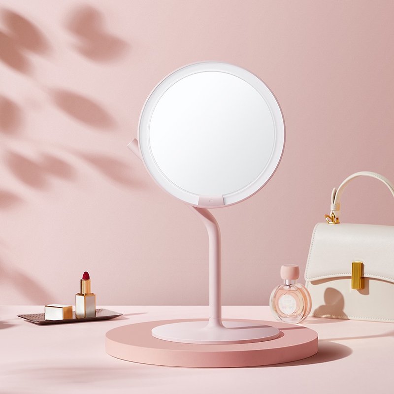 (加贈放大鏡) AMIRO Mate S系列LED高清日光化妝鏡-櫻花粉 美妝鏡 - 化妝掃/鏡子/梳子 - 其他材質 粉紅色