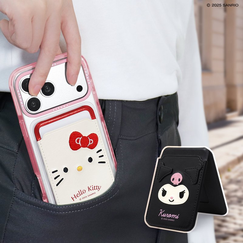 GARMMA Sanrio Family Magnetic Leather Stand Card Holder - Chargers & Cables - Other Metals Pink