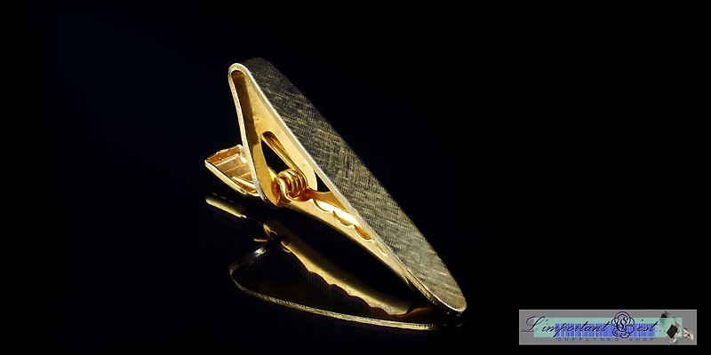 [するC'estカフス]米国製の短い金色ヴィンテージネクタイクリップ - カフス - 金属 ゴールド