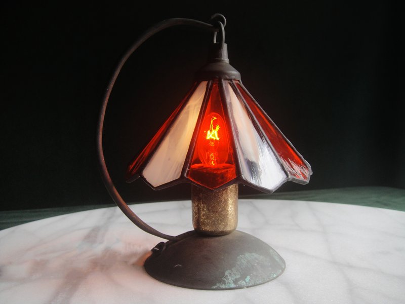 [OLD-TIME] Early second-hand Japanese handmade glass small table lamp - โคมไฟ - วัสดุอื่นๆ 