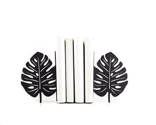 Design Atelier Article Metal Bookends Monstera // functional decor for modern home // FREE SHIPPING //