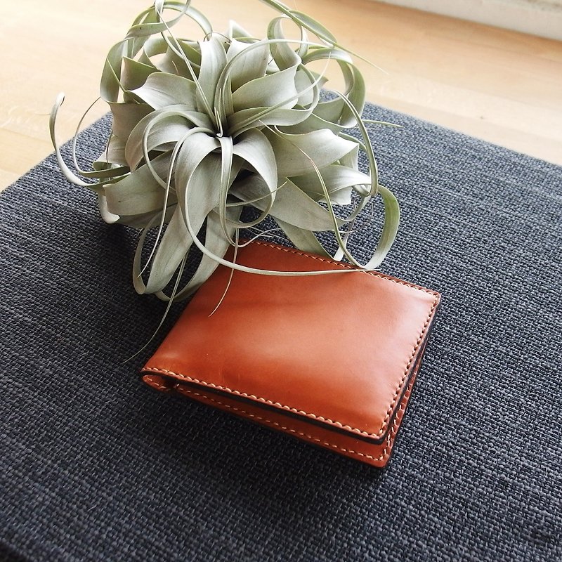 Short clip-Decanate-style1-classic handmade - Wallets - Genuine Leather Brown