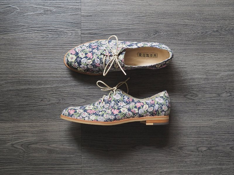 Germany Piguet flower shoes - Japanese small floral - รองเท้าลำลองผู้หญิง - ผ้าฝ้าย/ผ้าลินิน หลากหลายสี