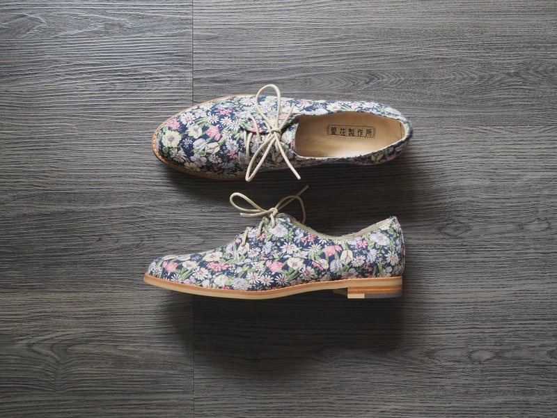 Germany Piguet flower shoes - Japanese small floral - Women's Casual Shoes - Cotton & Hemp Multicolor