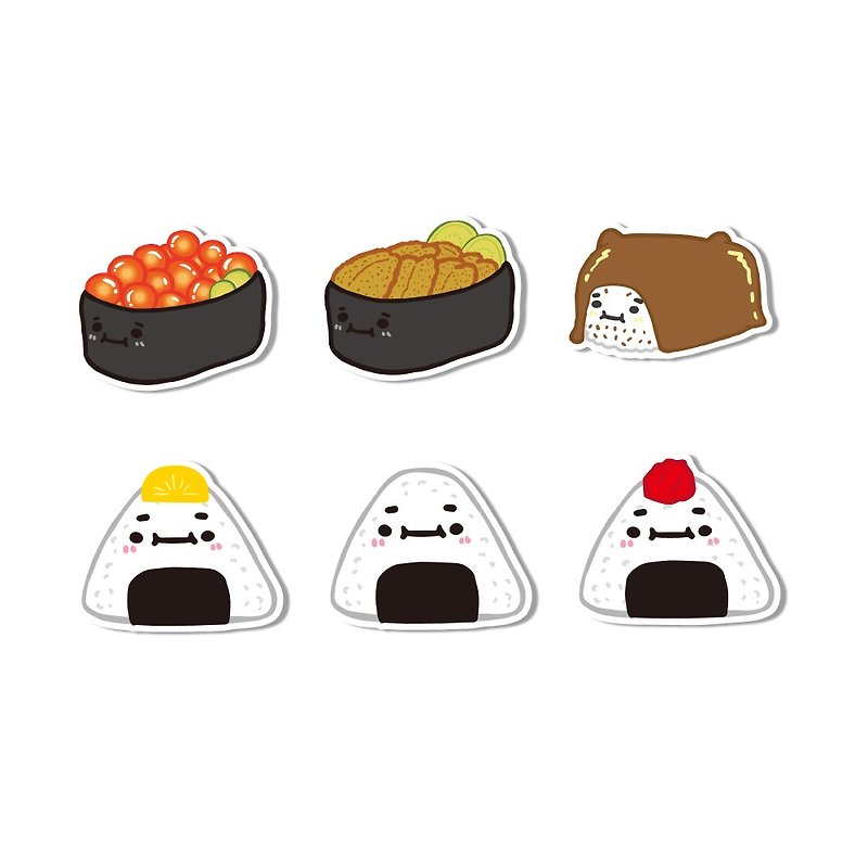 Waterproof Sticker-Warship Sushi and Rice Ball - Stickers - Waterproof Material Red