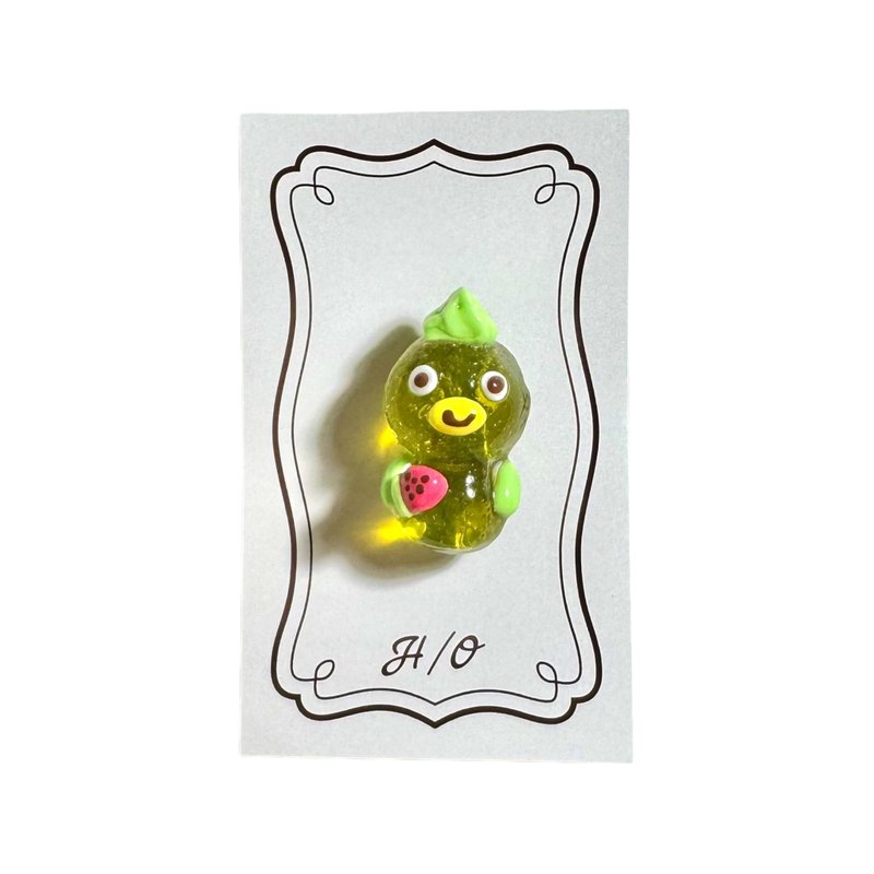 Kappa Jelly Brooch - Brooches - Resin Green