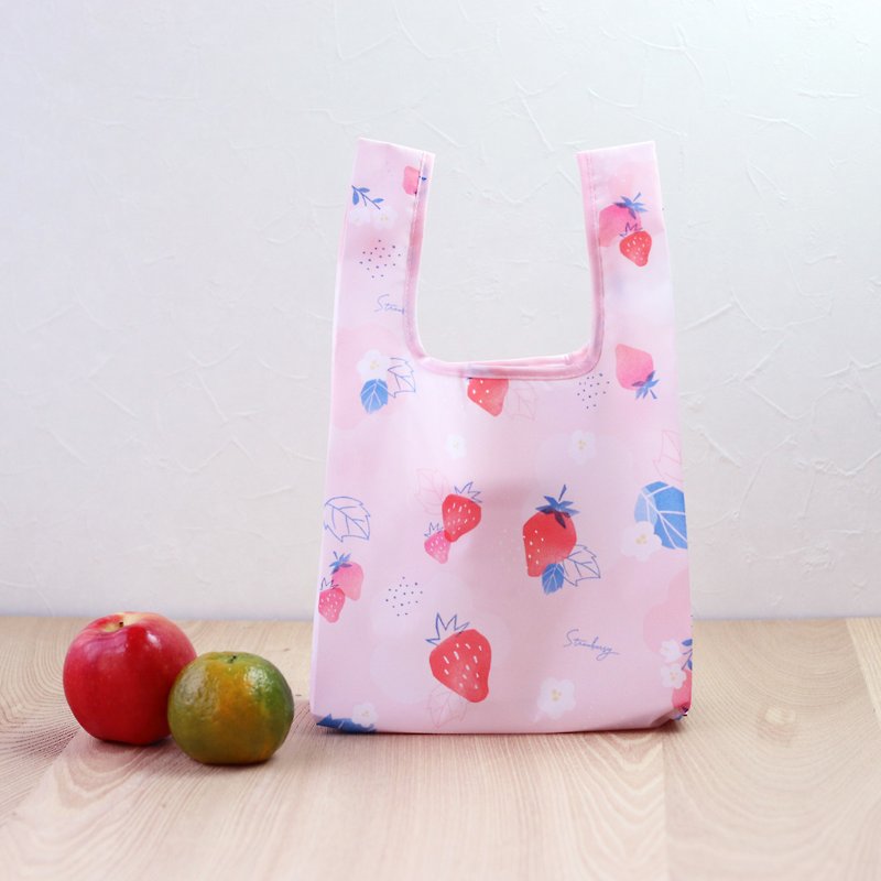 聚酯纖維 手袋/手提袋 多色 - 【美日袋】環保購物袋-鮮紅草莓 (便當袋/小提袋)-可摺疊收納