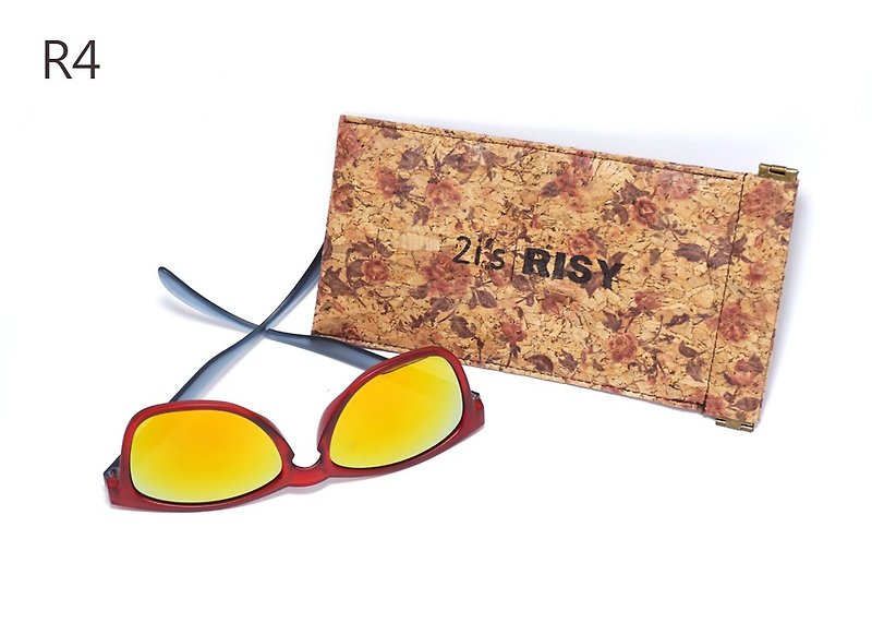 Crossover Cork-Cloth Glasses Bag│2is x Risy│Handcrafted│Raw color (R4 Rose) - Toiletry Bags & Pouches - Other Materials Brown