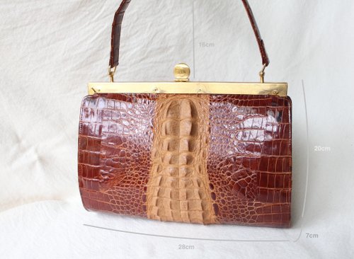 FOAK vintage/reserved/60s Italian Brown red ostrich leather antique bag -  Shop foakvintage Handbags & Totes - Pinkoi