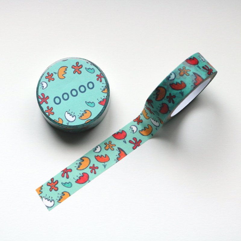 【Paper tape】 03 Little flowers stand everywhere - Washi Tape - Paper Multicolor