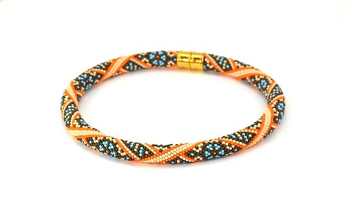 KittenUmka Choker Bead Necklace Bead Crochet Necklace Seed Bead Jewelry Statement Necklace