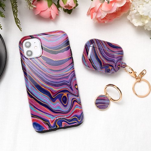 POLAR POLAR 【客製化】紫色流沙 iPhone MagSafe 手機殼 光面 / 霧面