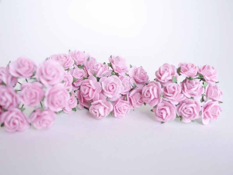 Small DIY Paper Flower, 100 pieces mulberry rose size 1.5 cm., pink colors. - 其他 - 紙 粉紅色