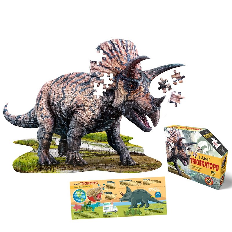 I AM Jigsaw, I am a Triceratops, 100 series | Extremely realistic animals - Puzzles - Paper 