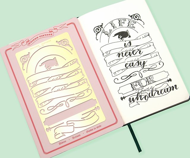 Bullet Journal Stencil, calligraphy planner stencil fits A5 journal,  calender - Shop Maison Vintage Other - Pinkoi