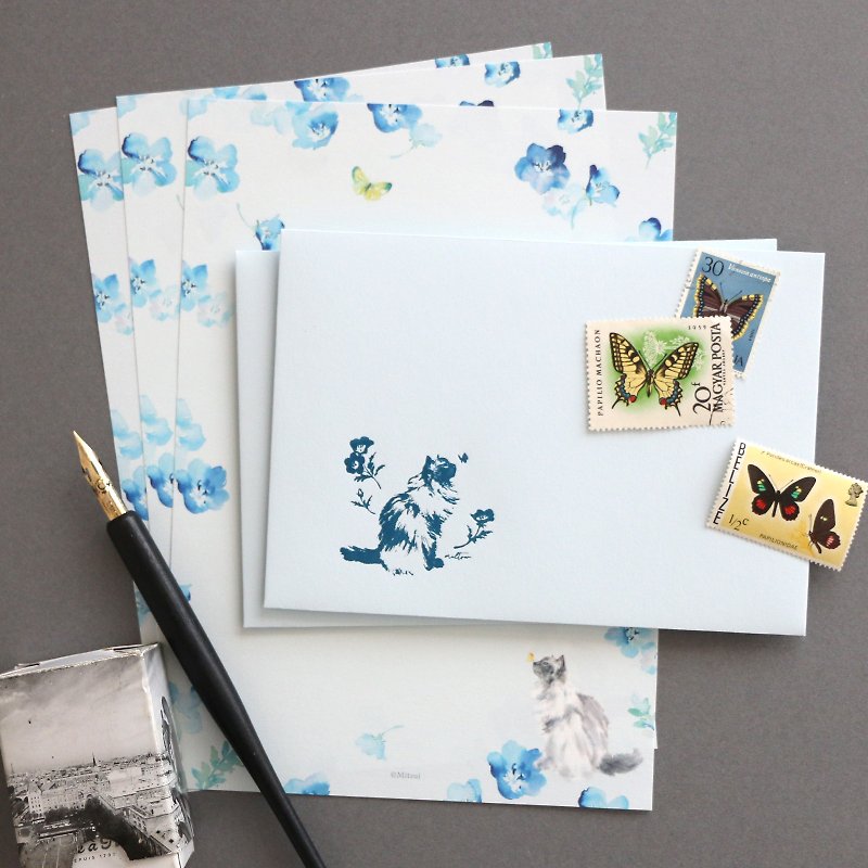 ネモフィラのレターセット - 信封/信紙 - 紙 藍色